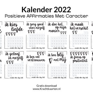 Kalender 2022 Positieve Affirmaties – Download