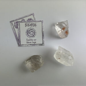 bergkristal krachtsteen voor helende energie krachtkaarten met caracter krachtstenen edelstenen meditatiesteen 7e chakra aura doorschijnend positieve affirmaties