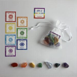 Chakra-set (XXS) | Zeven mini edelsteentjes in de kleuren van de zeven chakra’s